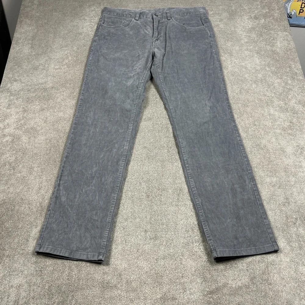 Brooks Brothers Pants Mens 34 x 32 Gray Corduroy 5 Pocket Chino Casual Stretch